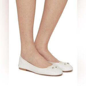 Sam Edelman Felicia Luxe White Leather Ballet Flats - NWT